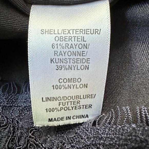 Adrianna Papell Evening Lace Cocktail Dress Navy Exposed Full Back Zip Size 4 - Picture 12 of 16